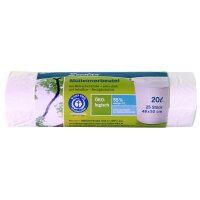 Secolan Sac poubelle, 20 litres, sans fermeture, blanc