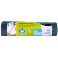 Secolan Sac poubelle, 60 litres, sans fermeture, vert/noir