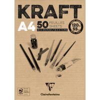 Clairefontaine Bloc papier dessin KRAFT, A4, 120 g/m2