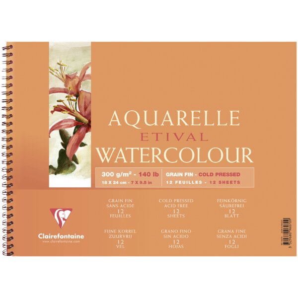 Clairefontaine Bloc artiste Aquarelle ETIVAL, 180 x 240 mm