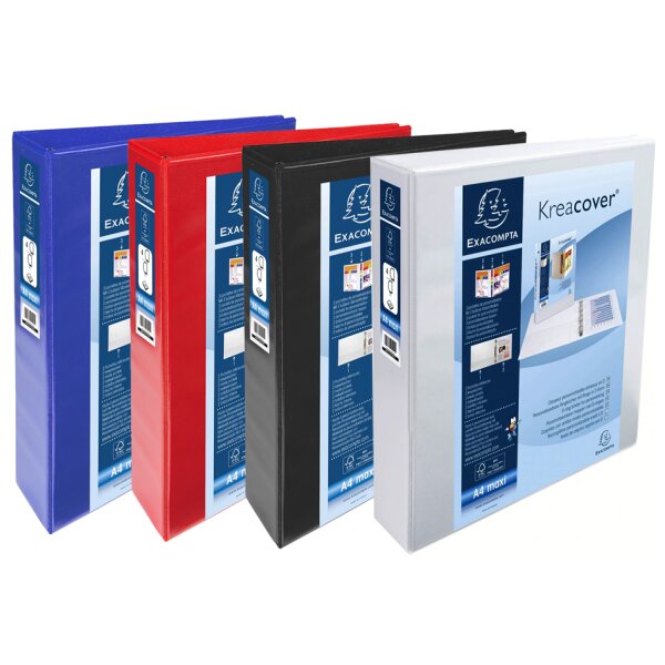 EXACOMPTA Präsentations-Ringbuch, A4 Maxi, blau, 4D-Ring