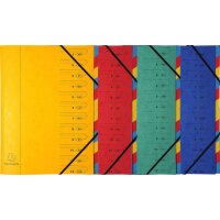 EXACOMPTA Trieur, A4, carton, 7 compartiments, rouge