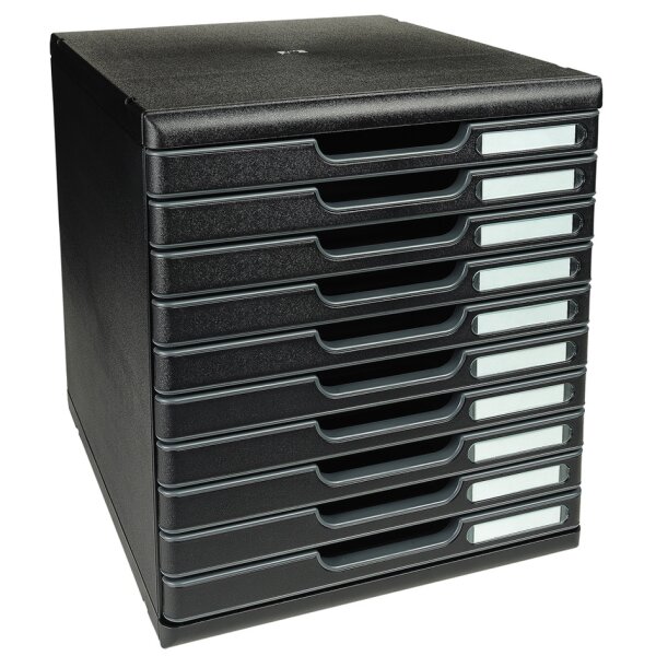 EXACOMPTA Schubladenbox MODULO A4, 3 Schübe, steingrau