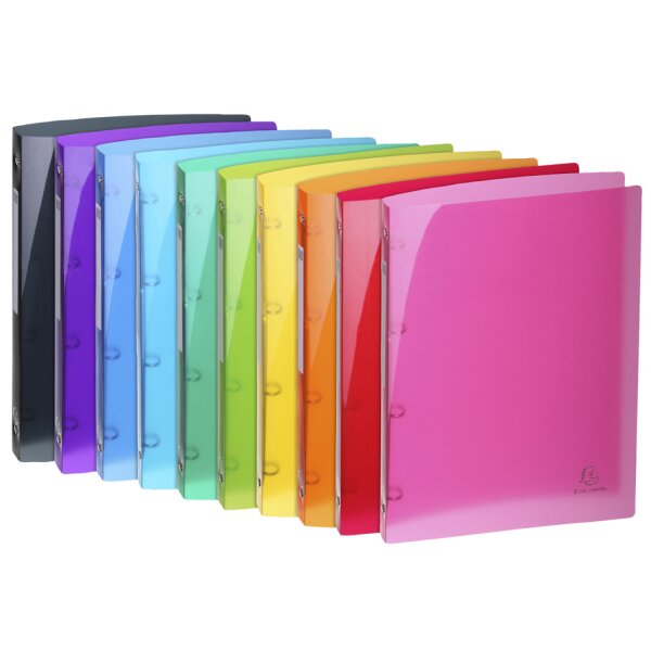 Exacompta Ringbücher 4er Pack - DIN A4 Recycling-Kunststoff Bunt