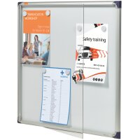 nobo Vitrine, extra plat, fond métal, 2 x format A4