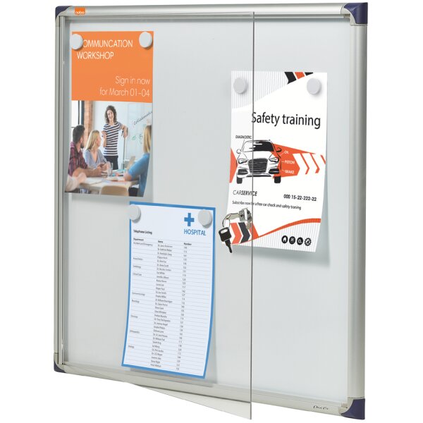 nobo Schaukasten, extraflach, Metall-R&uuml;ckwand, 6 x DIN A4