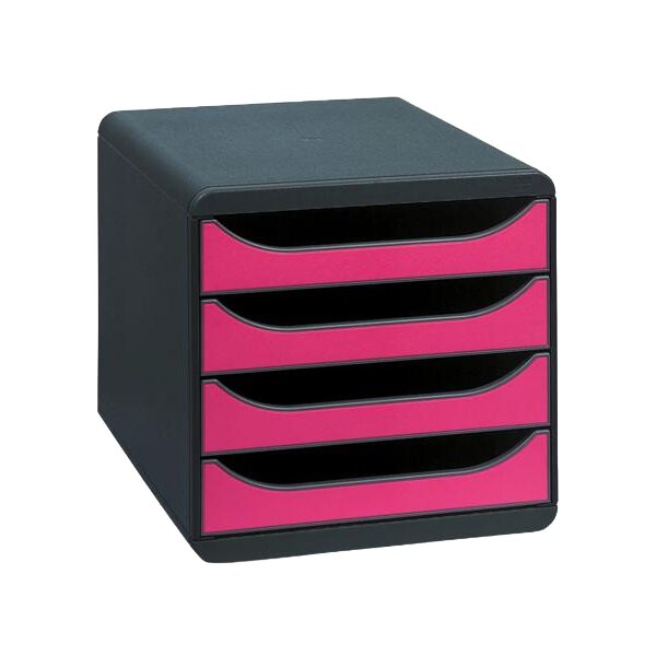 EXACOMPTA Schubladenbox BIG-BOX, 4 Schübe, karminrot