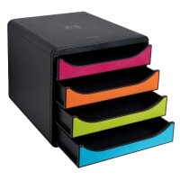 EXACOMPTA Schubladenbox BIG-BOX, 4 Schübe, karminrot