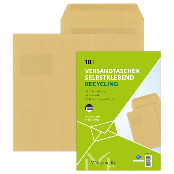 MAILmedia Versandtasche Natron braun, C5, mit Fenster