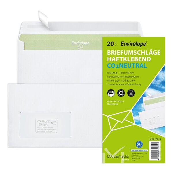 MAILmedia Briefumschlag Envirelope, DIN lang, weiss