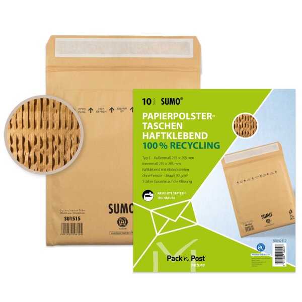 MAILmedia Papierpolster-Versandtasche SUMO, Typ C, braun