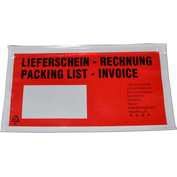 dm-folien Lieferscheintasche, DIN C6, mit Aufdruck