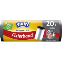 swirl Sac poubelle, avec bande de fixation, 60 litres, noir