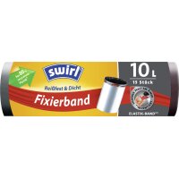 swirl Sac poubelle, avec bande de fixation, 60 litres, noir