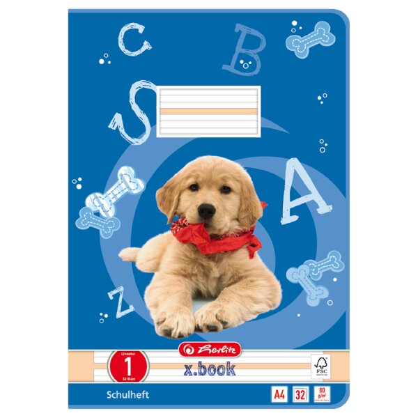 herlitz Schulheft x.book, DIN A4, Lineatur 2 liniert
