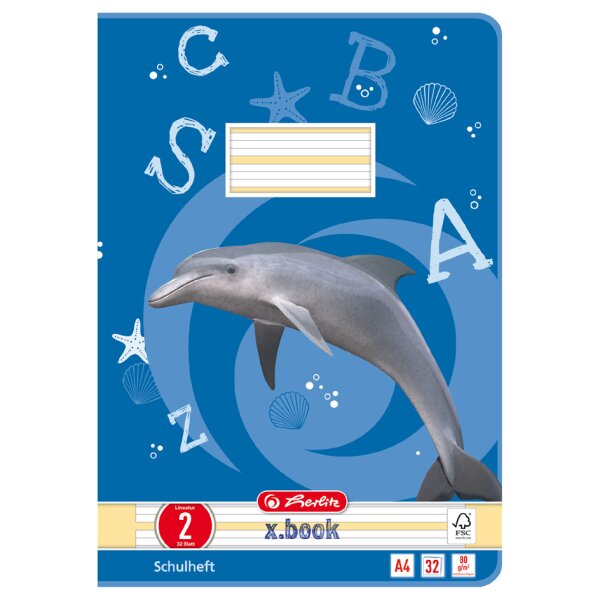 herlitz Schulheft x.book, DIN A4, Lineatur 3 liniert
