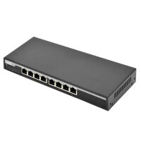 DIGITUS Switch de bureau Gigabit Ethernet PoE, 8 ports