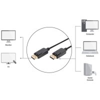 DIGITUS DisplayPort Anschlusskabel, Stecker - Stecker, 1,0 m