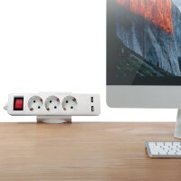 LogiLink Klemmhalterung für Steckdosenleisten, weiss