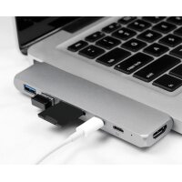 LogiLink Hub multifonction USB-C 7-en-1 avec PD, gris