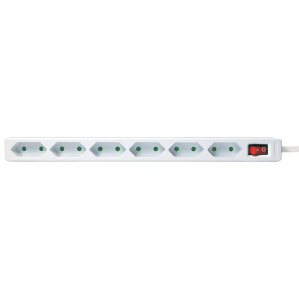 LogiLink Multiprise Euro, 6 prises, avec interrupteur, blanc