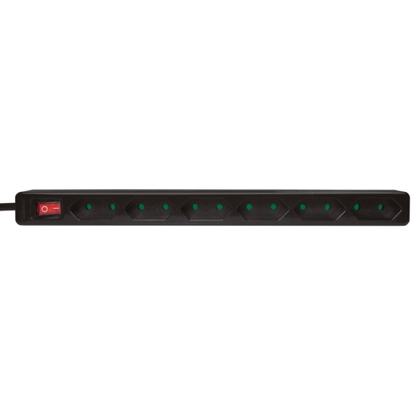LogiLink Multiprise Euro, 6 prises, avec interrupteur, noir