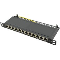 LogiLink 10" Patch Panel Kat.6A, 12 Ports, schwarz,...