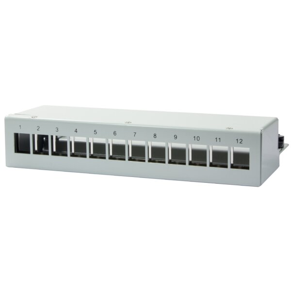 LogiLink Stahlgehäuse für 12 Keystone Module, lichtgrau