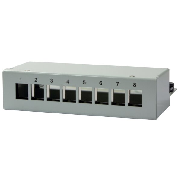 LogiLink Stahlgehäuse für 12 Keystone Module, lichtgrau