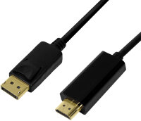 LogiLink DisplayPort 1.2 - HDMI 1.4 Anschlusskabel, 2,0 m