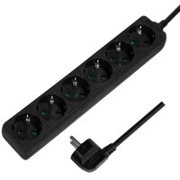 LogiLink Steckdosenleiste, 6-fach, ohne Schalter, schwarz