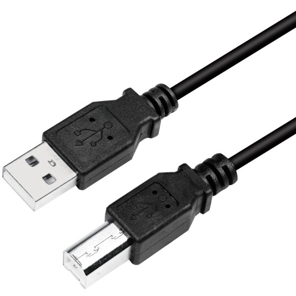 LogiLink USB 2.0 Kabel, USB-A - USB-B Stecker, 5,0 m,schwarz