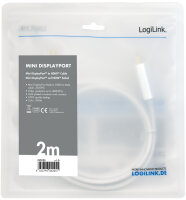 LogiLink Câble Mini DisplayPort - HDMI, 4K, 3,0 m, blanc