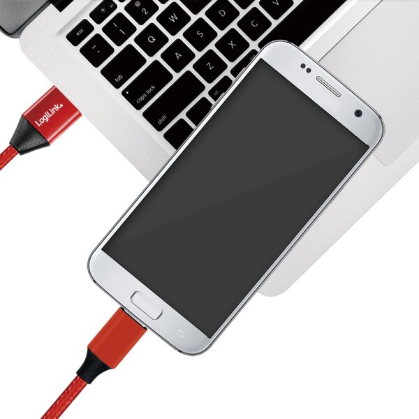 LogiLink C&acirc;ble USB 2.0, USB-A - Micro USB, 0,3 m, noir