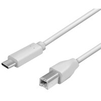 LogiLink USB 2.0 Kabel, USB-C - USB-B Stecker, 2,0 m, grau
