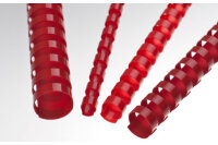 RENZ Plastikbinderücken 6mm A4 17060221 rot, 21 Ringe 100 Stück