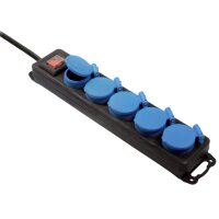 BACHMANN Verteilersteckdose, 5-fach, mit Klappdeckeln