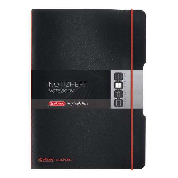 herlitz Notizheft my.book flex, A5, PP-Cover, schwarz