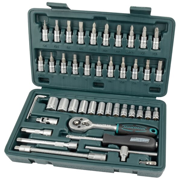 BRÜDER MANNESMANN Jeu de douilles 1/4, 46 pièces