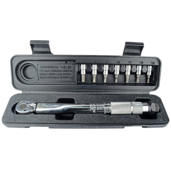 BRÜDER MANNESMANN Kit de clé dynamométrique 1/4, 8 pièces