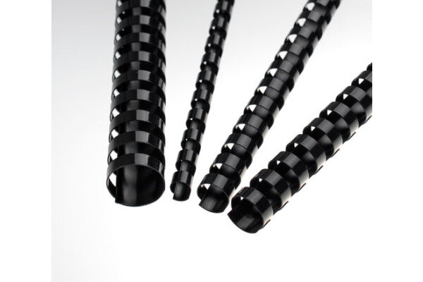 RENZ Plastikbinderücken 45mm A4 203214506 schwarz, 21 Ringe 25 Stück