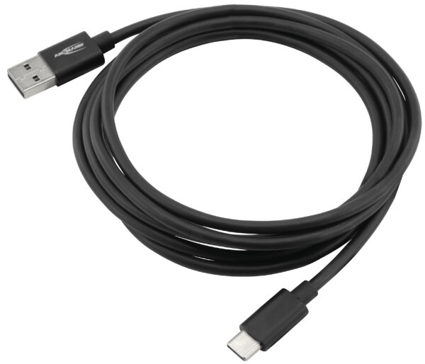 ANSMANN Câble de données & de charge, USB-A - USB-C, noir