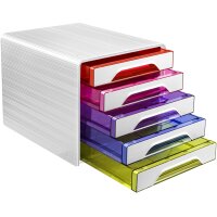 CEP Schubladenbox Smoove HAPPY, 5 Schübe, weiss bunt