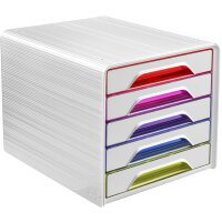 CEP Schubladenbox Smoove HAPPY, 5 Schübe, weiss bunt