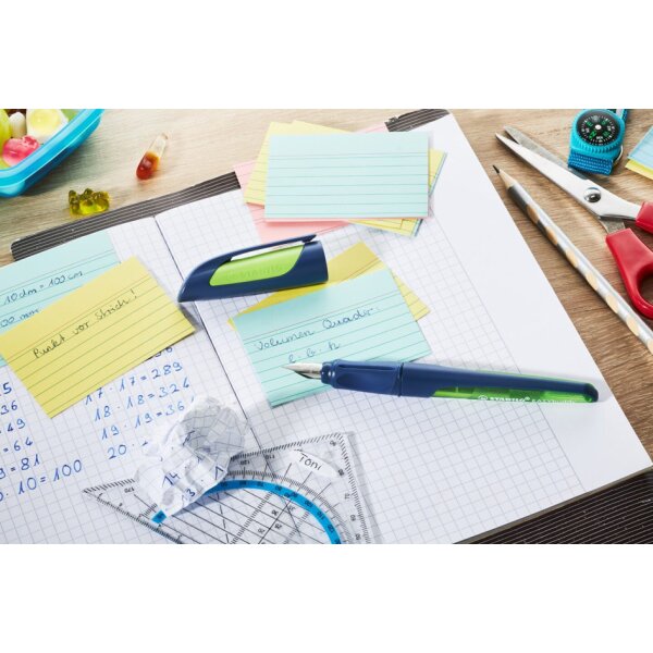 STABILO Stylo plume EASYbuddy M, droitiers, noir/bleu