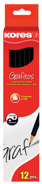 Kores Crayon Grafitos, degré de dureté: HB, triangulaire