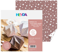 HEYDA Papier pour le pliage, origami cristal, blanc/argent