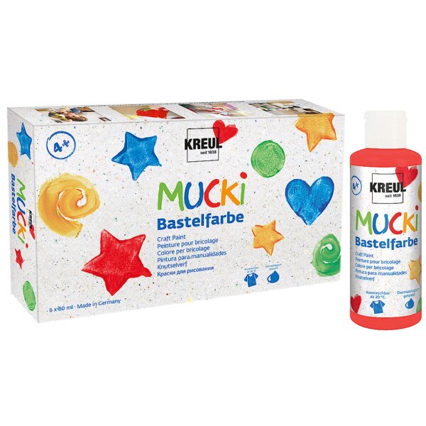 KREUL Peinture de bricolage MUCKI, 80 ml, set de 6