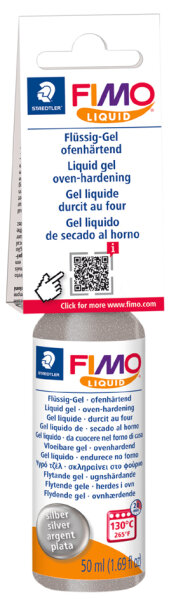 FIMO Gel liquide décoratif, durcit au four, 50 ml, argent