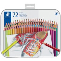STAEDTLER Crayon de couleur hexagonal, étui en métal de 36